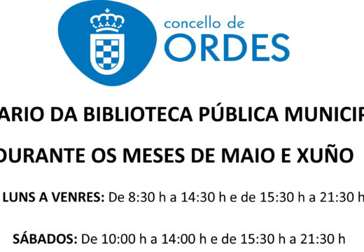 A biblioteca municipal de Ordes amplía o seu horario durante os meses de maio e xuño